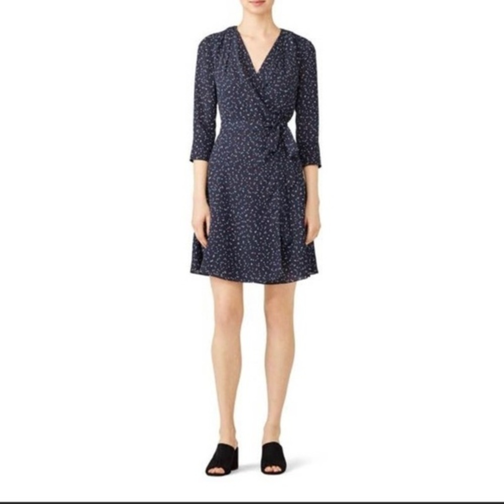 Slate & Willow‎ Confetti Wrap Mini Dress In Navy Blue Size 8